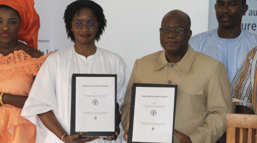 Photo de Représentant de la FAO au Sénégal Monsieur Gouantoueu Robert Guei et de Mme Mame Aby Seye